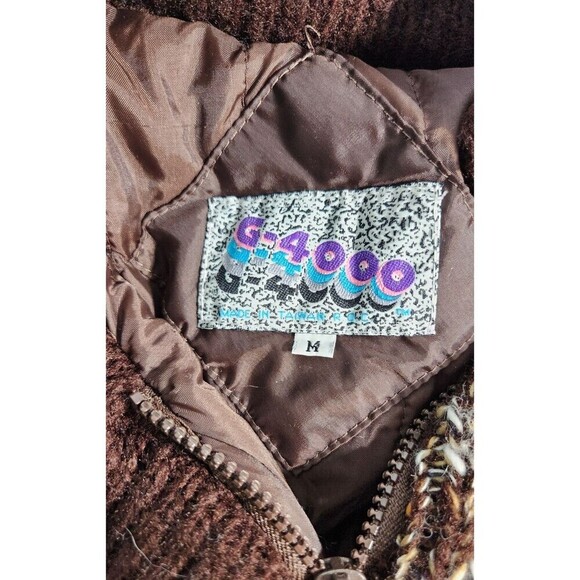 Vintage G-4000 80s 90s Wool Blend Multicolor Sz M Quilted Lining - Picture 4 of 4